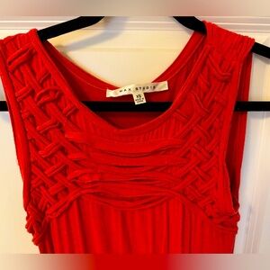 Max Studio Super Soft & Stretchy Coral dress with Crotchet detailing (like new!)